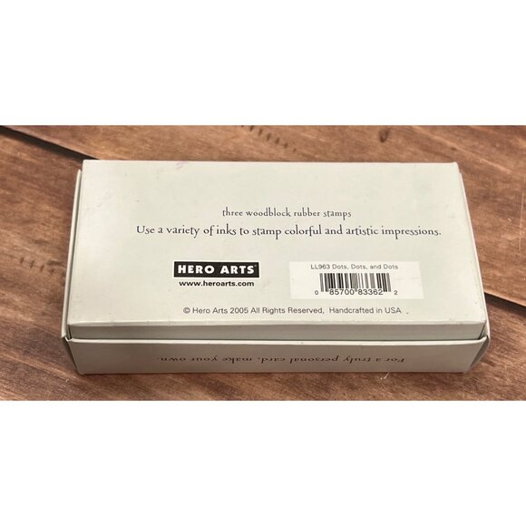 2005 HERO ARTS LL963 DOTS, DOTS, AND DOTS SET OF 3 WOOD MOUNTED RUBBER STAMP - Picture 2 of 4